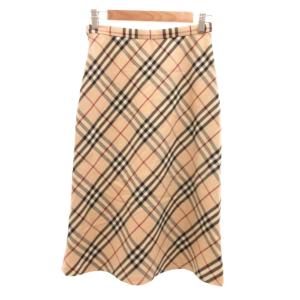 BURBERRY LONDON タイトスカート ひざ丈 ノバチェック ウール ベージュ /JS GY62