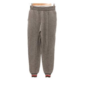 STELLA McCARTNEY ジョガーパンツ イージー スウェット 総柄 シルク混 38 グレー /JS GY62