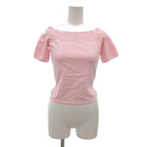 カットソー オフショルダー 半袖 クロップド丈 ピンク /NU GY62