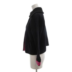LEONARD FASHION ジャケット 2 アルパカ混 ウール バイカラー 紺 ダークネイビー /AE GY62