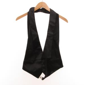 ベスト ジレ 絹 シルク 34 黒 ブラック /JS GY62