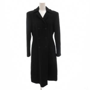 ダブルブレスト チェスターコート ウール 40 ブラック