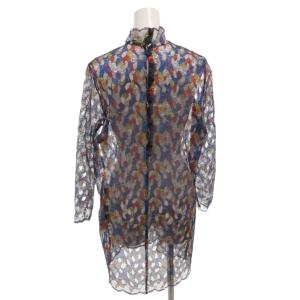 Christian Dior シアーワンピース 光沢 七分袖 ひざ丈 9 マルチカラー /FF GY62