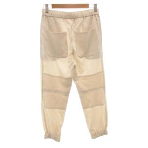 BRUNELLO CUCINELLI パンツ スラックス ジョガー 絹 シルク 42 ベージュ ドローストリング ゴムウエスト /FF GY62
