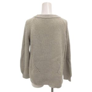 FOXEY ニット セーター カシミヤ混 38 グレー クルーネック 35586