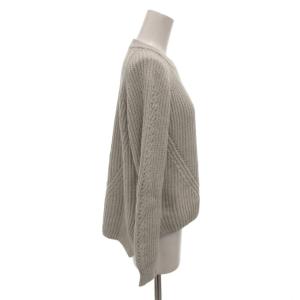 FOXEY ニット セーター カシミヤ混 38 グレー クルーネック 35586