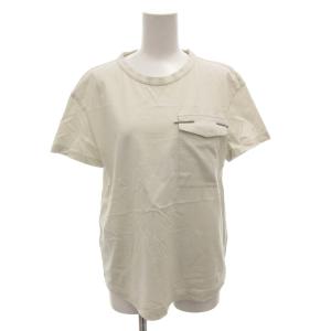 Tシャツ 38 白 ホワイト 半袖 ラウンドネック ビジュー /FF GY62