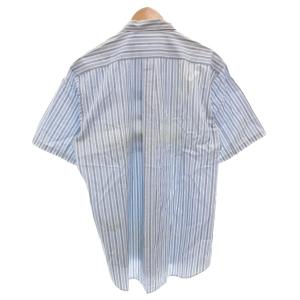 COMME des GARCONS SHIRT シャツ カジュアル シアー切替 L 白 ホワイト 青 ブルー カモフラージュ柄 総柄 半袖 /FF GY62