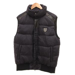 EA7 ダウンベスト ジャケット ロゴ ジップアップ L 紺 ネイビー /JS GY62