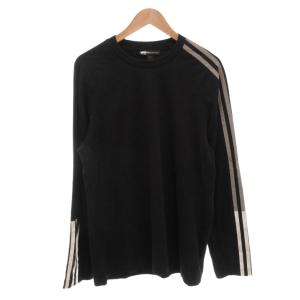 3-Stripes Tee Tシャツ M 黒 ブラック 長袖 ロゴプリント DP0492 /FF GY62