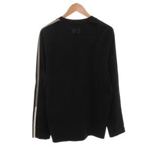 Y-3 3-Stripes Tee Tシャツ M 黒 ブラック 長袖 ロゴプリント DP0492 /FF GY62