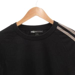 Y-3 3-Stripes Tee Tシャツ M 黒 ブラック 長袖 ロゴプリント DP0492 /FF GY62
