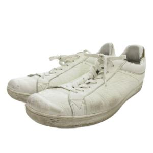 LOUIS VUITTON スニーカー シューズ レザー 9 白 ホワイト ローカットロゴ エンボス /FF GY62
