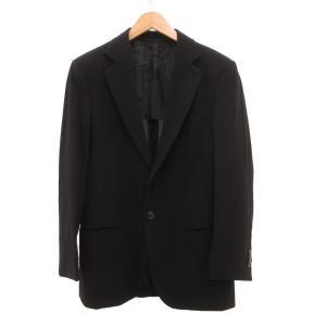 GIORGIO ARMANI スーツ セットアップ シアサッカー テーラードジャケット パンツ スラックス 48 黒 ブラック /JS