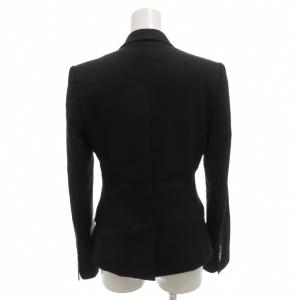 DOLCE&GABBANA テーラードジャケット 38 黒 ブラック 裏地レオパード柄 ノッチドラペル /FF GY62