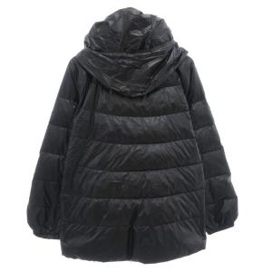 Ermanno Scervino ダウンジャケット 40 ジップアップ フロントフライ ショート丈 フード 黒 ブラック /AE GY62