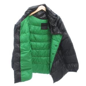 Ermanno Scervino ダウンジャケット 40 ジップアップ フロントフライ ショート丈 フード 黒 ブラック /AE GY62