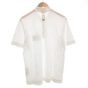 FENDI SHORT-SLEEVED PIQUE ポロシャツ 半袖 ロゴ刺繍 鹿の子 S 白 ホワイト FY1131