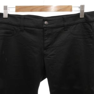 EMPORIO ARMANI パンツ スキニー スリムテーパード 29 黒 ブラック コーティング ロゴ /FF GY62