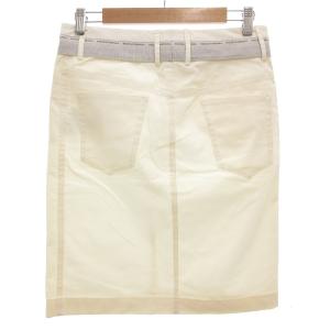 DOLCE&GABBANA タイトスカート ひざ丈 ストライプ 40 白 ホワイト 青 ブルー /GV GY62