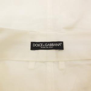 DOLCE&GABBANA タイトスカート ひざ丈 ストライプ 40 白 ホワイト 青 ブルー /GV GY62