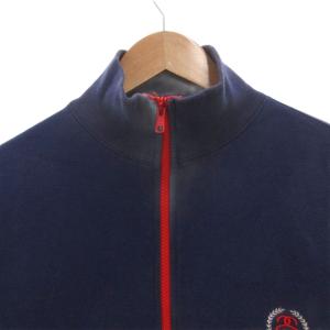 STUSSY 紺タグ トラックジャケット ブルゾン ジャージ S 紺 ネイビー スタンドカラー ロゴ刺繍 /FF GY62