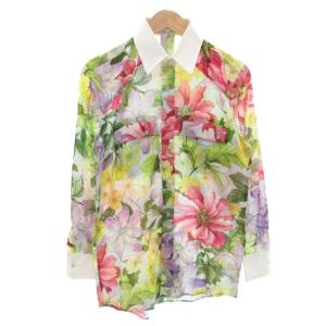 シャツ リネン混 15 4/3 マルチカラー 花柄 長袖 /FF GY62