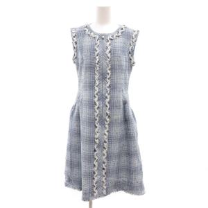 ワンピース ツイード 36 ライトブルー