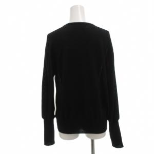 Salvatore Ferragamo カーディガン ニット切替 絹 シルク L ベージュ 黒 ブラック 総柄 ラウンドネック /FF GY62