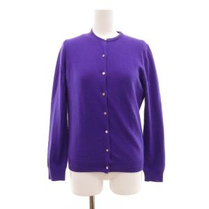 アンサンブルニット カーディガン セーター 半袖 カシミヤ 1 紫 パープル /JS GY62