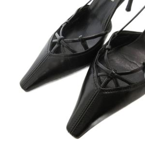PRADA パンプス スクエアトゥ ハイヒール レザー 35.5 黒 ブラック /FF GY62
