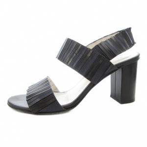 JIL SANDER サンダル 37.5 白 ホワイト 黒 ブラック チャンキーヒール オープントゥ /FF GY62