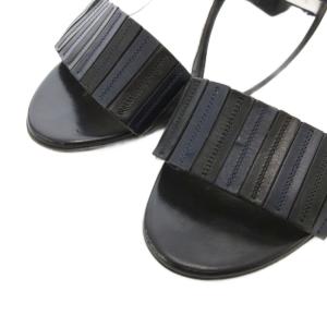 JIL SANDER サンダル 37.5 白 ホワイト 黒 ブラック チャンキーヒール オープントゥ /FF GY62