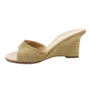 CHANEL サンダル ココマーク スエード 36 ベージュ