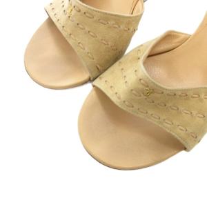 CHANEL サンダル ココマーク スエード 36 ベージュ