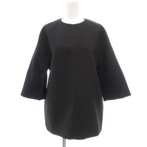 美品 チュニック カットソー ブラウス 切替デザイン バイカラー 36 ブラック ネイビー /UO GY62