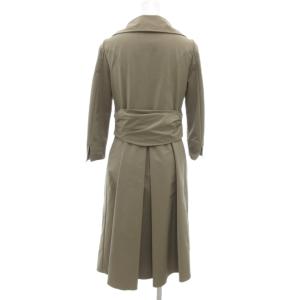 FOXEY NEW YORK ワンピース 40 ベージュカーキ系 七分袖 ラップデザイン /UO GY62