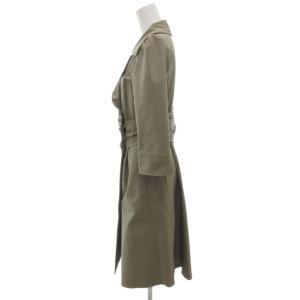 FOXEY NEW YORK ワンピース 40 ベージュカーキ系 七分袖 ラップデザイン /UO GY62