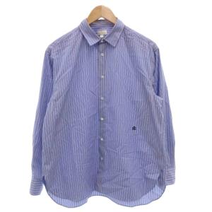 シャツ カジュアル 36 青 ブルー ストライプ柄 長袖 /FF GY62