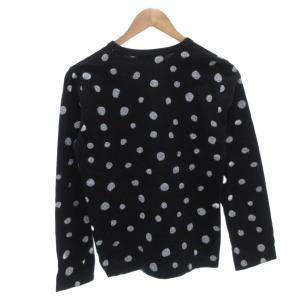 BLACK COMME des GARCONS AD2009 Tシャツ ロンT M 黒 ブラック 白 ホワイト ドット柄 ラウンドネック 長袖 /FF