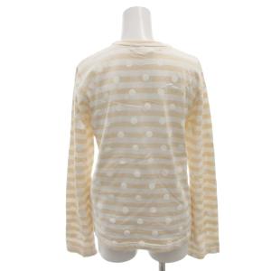 COMME des GARCONS COMME des GARCONS コムコム Tシャツ ロンT カットソー M 白 ホワイト ベージュ ボーダー柄 ドット柄 長袖 /FF