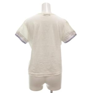 Tao Tシャツ カットソー 半袖 S ストライプ 刺繍 S 白 ホワイト 青 ブルー /GV GY62