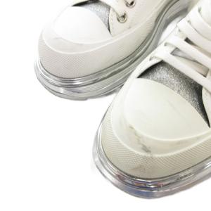 Alexander McQueen スニーカー シューズ 41 白 ホワイト シルバーカラー 厚底 キャンバスアッパー メタリック /FF