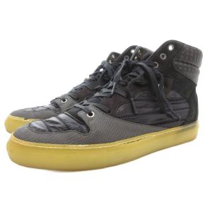 BALENCIAGA ハイカットスニーカー シューズ 切替 レザー 43 黒 ブラック /GV GY62