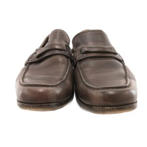 Salvatore Ferragamo ローファー スリッポン シューズ ガンチーニ レザー 7.5 茶 ブラウン /JS GY62