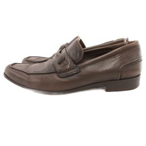 Salvatore Ferragamo ローファー スリッポン シューズ ガンチーニ レザー 7.5 茶 ブラウン /JS GY62