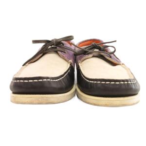 ETRO デッキシューズ スリッポン スエード ペイズリー レザー 42 紫 パープル 白 ホワイト /JS GY62