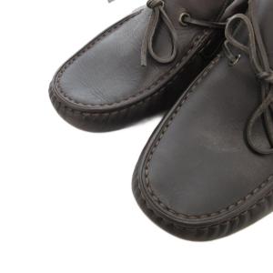 BOTTEGA VENETA デッキシューズ フラット リボン レザー 41 茶 ブラウン /FF GY62