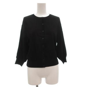 カーディガン ニット 七分袖 薄手 40 黒 ブラック /GV GY62