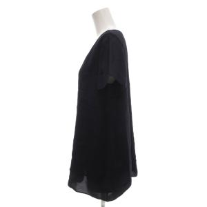 theory luxe タグ付き ブラウス カットソー プルオーバー 半袖 袖シアー 38 紺 ネイビー /GV GY62